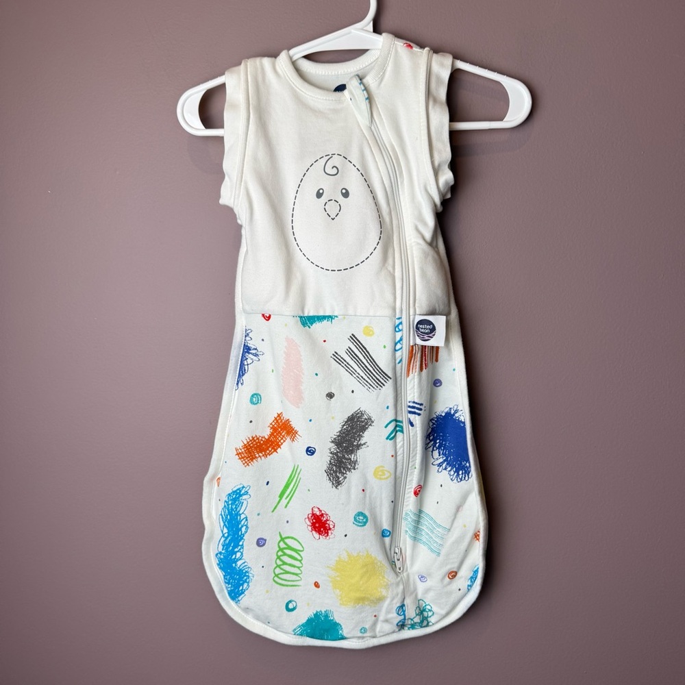 White Scribble Print Sleep Sack - Baby Pajamas - Picture 2 of 8